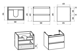 Подвесная тумба под раковину Brevita Victory VIC-09060-0102Я 60см белый